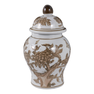 Vaso decorativo in stile chinoiserie con coperchio, vaso ornamentale in ceramica per soggiorno, ufficio, decorazione elegante per la casa - Product Image 4