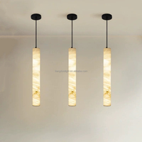 Lampe suspendue en onyx naturel avec cordon réglable, lampe suspendue LED minimaliste pour salle à manger, îlot de cuisine, salon