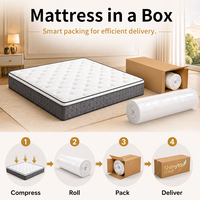 Matelas hybride orthopédique à ressorts ensachés compressés en tissu floqué extra doux, taille Queen et King, pour mobilier de chambre