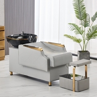 Meubles les plus populaires, salon de luxe, fauteuil de lavage de cheveux en cuir souple, avec lavabo en céramique
