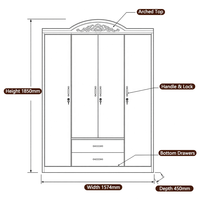 Armoire métallique en acier pour vêtements, placard de chambre à coucher, meuble gain de place avec tringle de suspension et étagères