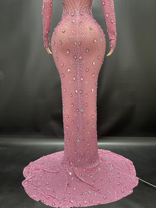 Novance Y2406-Bf Eleganti Abiti da Sera per Donne con Strass e <span class=keywords><strong>Maniche</strong></span> <span class=keywords><strong>Lunghe</strong></span>, Vestiti da Cerimonia per Donne - Product Image 2