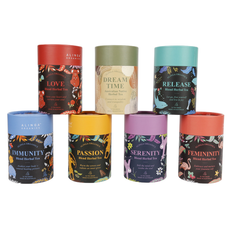Food Grade Cylinder Round Cardboard Box Coffee Tea Gift Box Biodegradable Paper Tubes Tea Bag Packaging Box For Tea