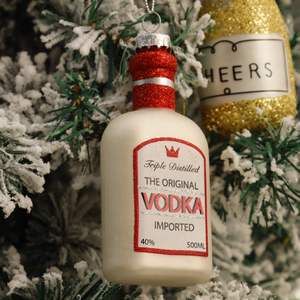 Nuevos Adornos Navideños de Cristal Pintados a Mano con Forma de Botella de Vino - Product Image 3