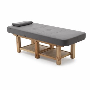 Table de massage esthétique épaisse 190*80*65cm avec cadre en bois massif, étagère de rangement, démontable, 6 pieds, pour salon de beauté, extensions de cils, soins du visage et tatouage - Product Image 5