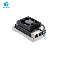 Mini Placa Portadora para Jetson Orin Nano, Carcasa de Aluminio de Baja Emisión de Calor con Doble LAN y USB3.2