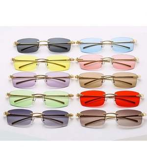 Gafas de Sol Personalizadas con Logotipo, Diseño Vintage de Lujo para Hombre y Mujer, Lentes Degradadas con Protección UV400, Montura Cuadrada sin Aro con Patas de Leopardo - Product Image 6