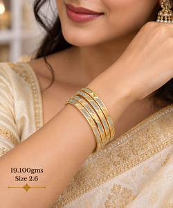 Bracelet en or 24 carats, 19,10 grammes, bracelet en or fantaisie fait main pour femmes, pour mariage, bijoux indiens traditionnels - Product Image 5