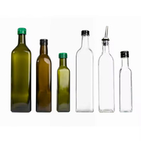 Bouteilles en verre de luxe de 100 ml à 1000 ml pour vinaigre et huile d'olive, avec bouchons à vis et becs verseurs, surface givrée