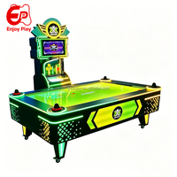 Mesa de Hockey de Aire Interactiva Comercial para 2-4 Jugadores, Multidisco, con Monedas, Dispensador de Tickets, Pantalla LCD de 17 Pulgadas para Centros de Juego