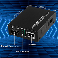 Fiber to Ethernet Media Converter Gigabit Multi-Mode SFP LC Module 1.25G 10/100/1000M RJ45 MMF 850nm 550m FTTH 3-Year Warranty