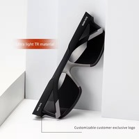 Lunettes de soleil carrées classiques pour hommes, légères, résistantes aux chocs, vente en gros, design polarisé de luxe, logo personnalisé, matériau TR90
