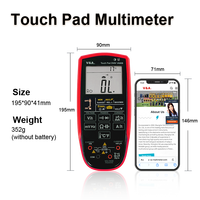 Multimètre numérique TRMS à pavé tactile haute précision à mesure automatique VA90B, rechargeable, étanche IP67, CAT IV, WiFi/Moniteur