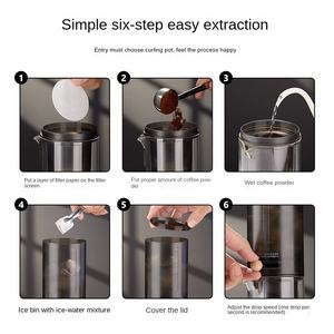 เหยือก<span class=keywords><strong>กาแฟ</strong></span>แก้วแบบหยดน้ำ ปรับระดับได้ ใช้ภายนอกบ้าน <span class=keywords><strong>ชง</strong></span><span class=keywords><strong>กาแฟ</strong></span>เย็นแบบพกพา - Product Image 4