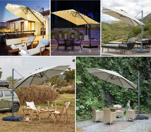 Small Modern Solar Garden <b>Umbrella</b> Outdoor Furniture Sunshade for Courtyard and Indoor/Outdoor Advertising Use - Product Image 4