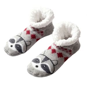 Chaussettes thermiques basses brodées de dessins animés pour enfants et adultes, en polaire corail, mini jacquard nordique, antidérapantes en silicone, pour l'hiver - Product Image 5