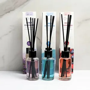 Luxury Wholesale Household Fire-free Fragrance Glass Bottle Sustainable Reed Diffuser for Bedroom