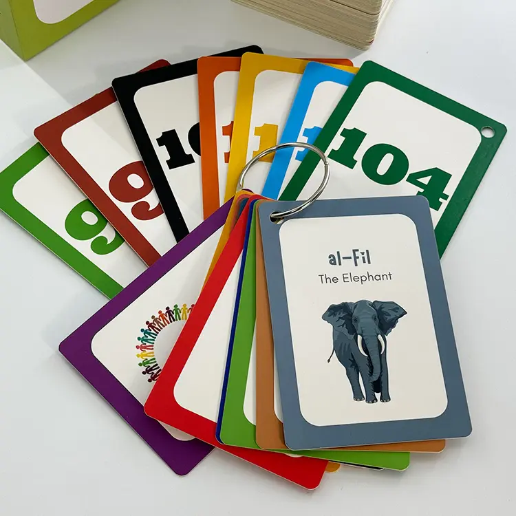 Muestra gratis impresión personalizada Diseño EDUCACIÓN juego de cartas de memoria logotipo personalizado aprendizaje juego de cartas Flash para niños