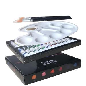 Fournitures d'art professionnel Non toxique personnalisé OEM 24 pièces 12ml <span class=keywords><strong>peinture</strong></span> <span class=keywords><strong>acrylique</strong></span> avec 5 pinceaux et 1 palette <span class=keywords><strong>en</strong></span> plastique pour le <span class=keywords><strong>dessin</strong></span> - Product Image 1
