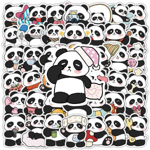 Mixte de Bande Dessinée <span class=keywords><strong>Panda</strong></span> Mignon Autocollants Logo Personnalisé Étanche Vinyle Animal Autocollants pour Tasses Mur Décoratif Autocollant Scrapbooking - Product Image 2