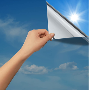 Film décoratif pour fenêtre auto-adhésif Artisan A-S05 Silver One Way Mirror, protection UV 99%, isolation thermique, anti-explosion, échantillon gratuit - Product Image 5