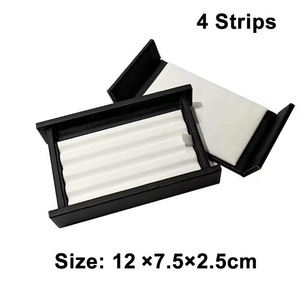 V-khe với bìa đồ trang sức đá quý đá hiển thị chủ, kim cương lỏng lẻo lưu trữ trường hợp da Đá Quý khay triển lãm truy cập hiển thị - Product Image 5