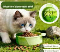 Bouteille d'eau et gamelle anti-glouton pour animaux de compagnie, en silicone de qualité alimentaire sans BPA, avec puzzle labyrinthe et ventouses, anti-étouffement, anti-renversement, pour chiens, chats, lapins, usage quotidien