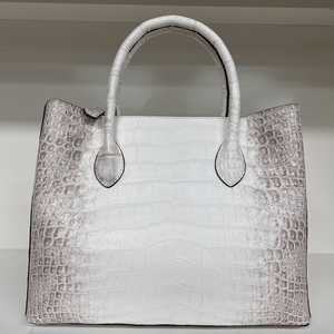 Luxurious Genuine Leather Women's <b>Bag</b> – High Quality <b>White</b> Crocodile Leather Top-Handle Handbag - Product Image 4
