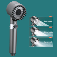 Pommeaux de douche portatifs filtrants avec brosse de massage, haute pression, 3 modes, en coton PP, design moderne, accessoires de robinetterie de salle de bain