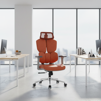 Chaise de bureau exécutive ergonomique à dossier haut en cuir et maille, avec accoudoirs 5D, appui-tête réglable, pivotante, brodée, pour le gaming