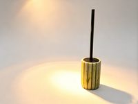 Support de brosse WC en résine effet marbre cannelé, vente en gros d'usine, ensemble de brosse WC en résine, support de brosse WC autoportant en résine