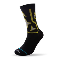 Chaussettes de sport réfléchissantes lumineuses pour hommes et jeunes, mi-mollet, confortables, respirantes, semelle en tissu éponge, faible MOQ pour la course nocturne