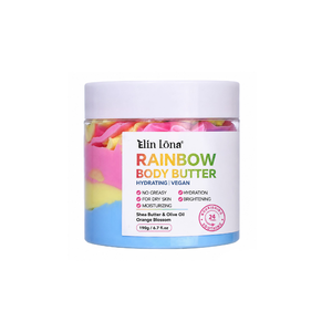 Beurre Corporel Arc-en-ciel 190g – Hydratant Végétalien 24H au Beurre de Karité et Huile <span class=keywords><strong>d</strong></span>'Olive – Éclaircissant, Non Gras, Crème <span class=keywords><strong>Fleur</strong></span> <span class=keywords><strong>d</strong></span>'<span class=keywords><strong>Oranger</strong></span> - Product Image 1
