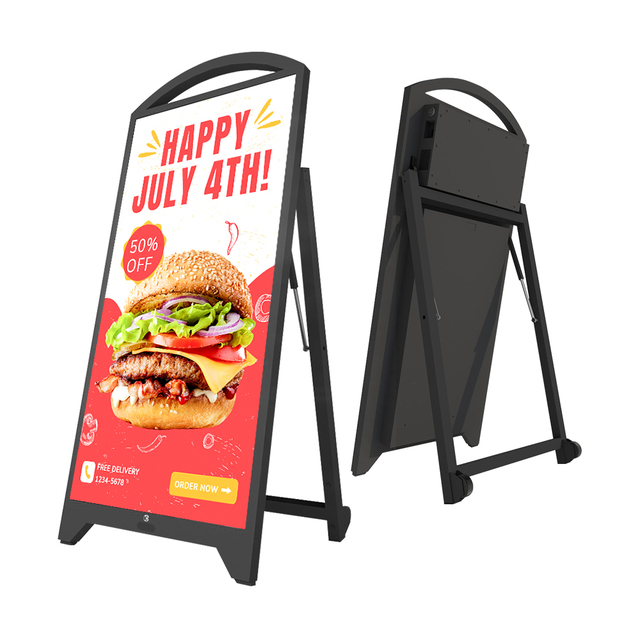 5000 Nits Brightness P3 43 Inch Outdoor LED/LCD Digital Signage Display IP65 Rating Floor Standing Movable Totem Cloud-Based CMS