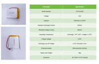 Batterie Li-polymère semi-solide rechargeable haute sécurité 3.7V 3.8V 2400mah 3300mah LiCoO2 -20~60C pour appareils électroniques haut de gamme