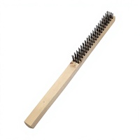 Brosse à écailles de poisson en fil d'acier avec long manche en bois, poils extra-dures, longueur 15 cm, outil de nettoyage pour éliminer la poussière