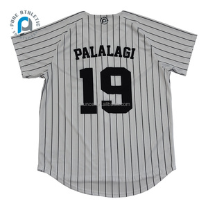 PURE <span class=keywords><strong>2023</strong></span> Venta al por mayor Logotipo personalizado Rayas blancas Sublimación Velocidad Secado Transpirable Hombres Mujeres Jóvenes Béisbol Jerseys Camisa Unisex - Product Image 3