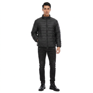 Doudoune d'hiver pour homme FINER THREADS de qualité supérieure, unie, chaude, imperméable, matelassée, col montant, pour l'extérieur, avec logo frontal, en toile, séchage rapide - Product Image 1