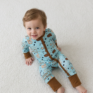 Mameluco Estampado de Vaquero para Bebés, Niños Pequeños, Sin Mangas, Cierre de Cremallera, Algodón Suave y Transpirable, para Verano - Product Image 1