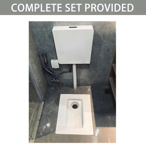 WC blanc pas cher, cuvette de toilette à la turque moderne en céramique pour lieux publics, écoles - Product Image 5