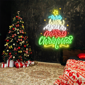 Nous vous souhaitons un joyeux Noël enseigne au néon lumière LED pour le salon décor de Noël pour la fête - Product Image 2