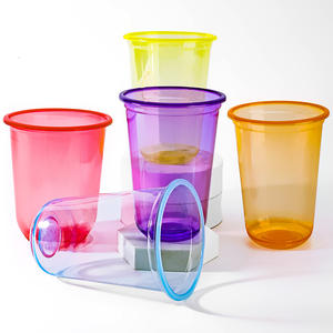 Gobelets en <span class=keywords><strong>plastique</strong></span> colorés à fond rond personnalisés de 340 ml, 400 ml, 440 ml, 700 ml, calibre 90, jetables, pour bubble tea, gobelets à boisson Boba pour les fêtes - Product Image 5