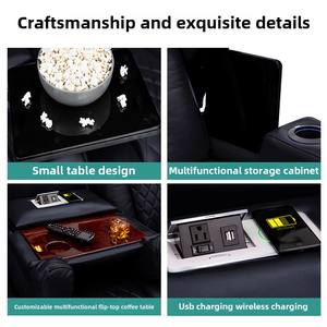 أريكة عصرية متعددة الوظائف لغرفة السينما المنزلية الفاخرة مصنوعة من جلد البقر الطبيعي مع طبقة كهربائية للرأس ومناسبة لغرفة المعيشة وطاولة القهوة - Product Image 3