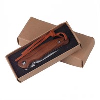 Couteau pliant de poche mini très vendu avec manche en bois, couteau de camping en acier inoxydable, portable pour la randonnée et la pêche