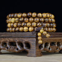 108 perles Mala Long collier de perles mala de méditation yoga collier de perles Mala avec gland en bois de santal collier de perles en vrac