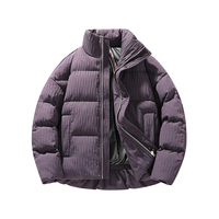 Veste d'hiver décontractée pour homme grande taille, col montant, chaude et respirante, avec fermeture éclair, personnalisable avec logo, vente en gros