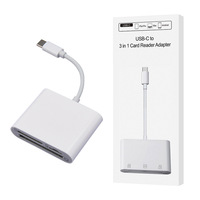 Adaptador de tarjeta de memoria SD TF tipo C 3 en 1, Puerto USB 3,0, concentrador OTG para lectores de cámara de teléfono móvil, convertidor de datos en Stock