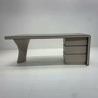 Nouvelle Arrivée Hauteur Réglable Assis Bureau Bureau Gris Brillant Bureau de Professeur avec Tiroirs
