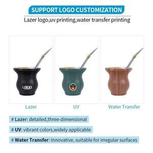 Vente en gros de <span class=keywords><strong>gourde</strong></span> Yerba Mate de classe Yerba Mate en bois à double paroi en acier inoxydable personnalisée - Product Image 5