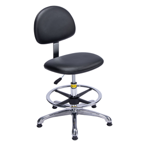 Sedia Ergonomica da Laboratorio P08 in Pelle ESD, Moderna e Regolabile, con Poggiapiedi, Ruote e Schienale per <span class=keywords><strong>Scuola</strong></span>, Laboratorio e <span class=keywords><strong>Informatica</strong></span> - Product Image 1
